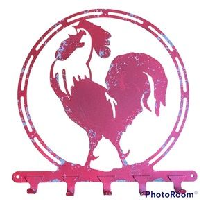 Farmhouse Rooster Key Hook Rack